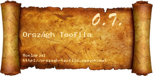 Országh Teofila névjegykártya